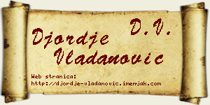 Đorđe Vladanović vizit kartica